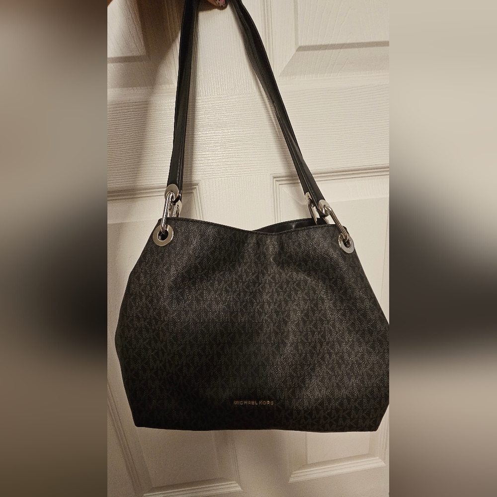 Michael Kors large Raven tote, black, silver hardware